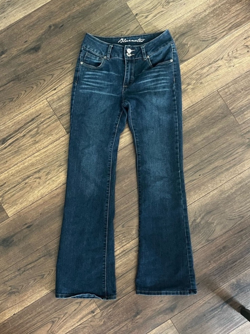 Blue Notes Mid Rise Skinny Flare Jeans in Blue Size 27 (Fit like 25)